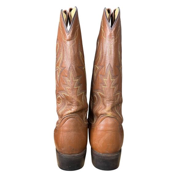 Vintage Dan Post Men’s Brown Leather Western Cowboy Boots Size US 12 D main image 9